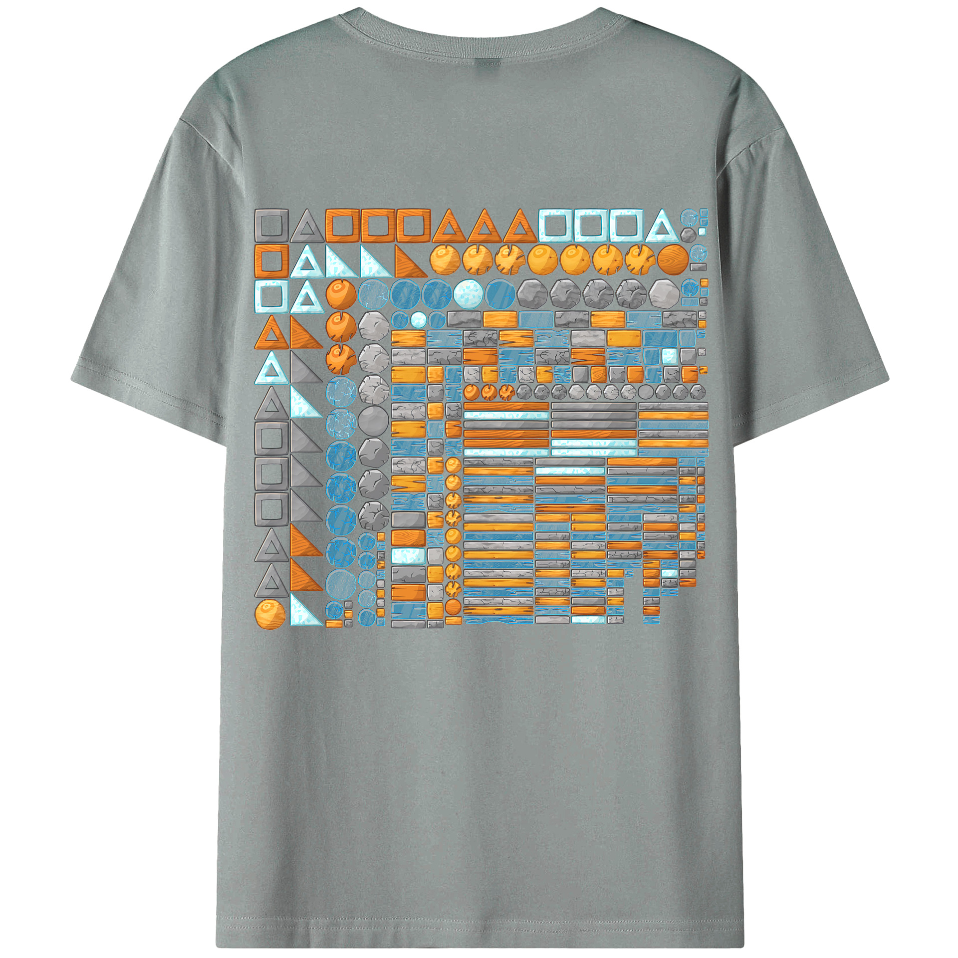 （画像用） Angry Birds アングリーバード 綿100％ メンズ半袖Tシャツ（バックプリント） 通気性